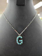 Turquoise Cluster Letter Necklace
