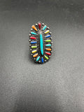 Multi-Colored Needlepoint Cuff Ring