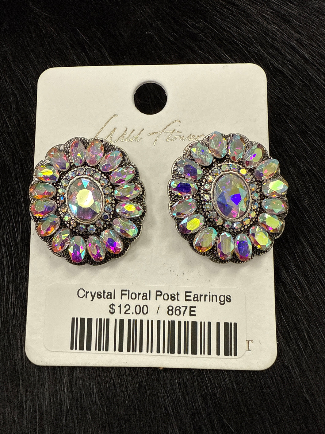 Crystal Floral Post Earrings