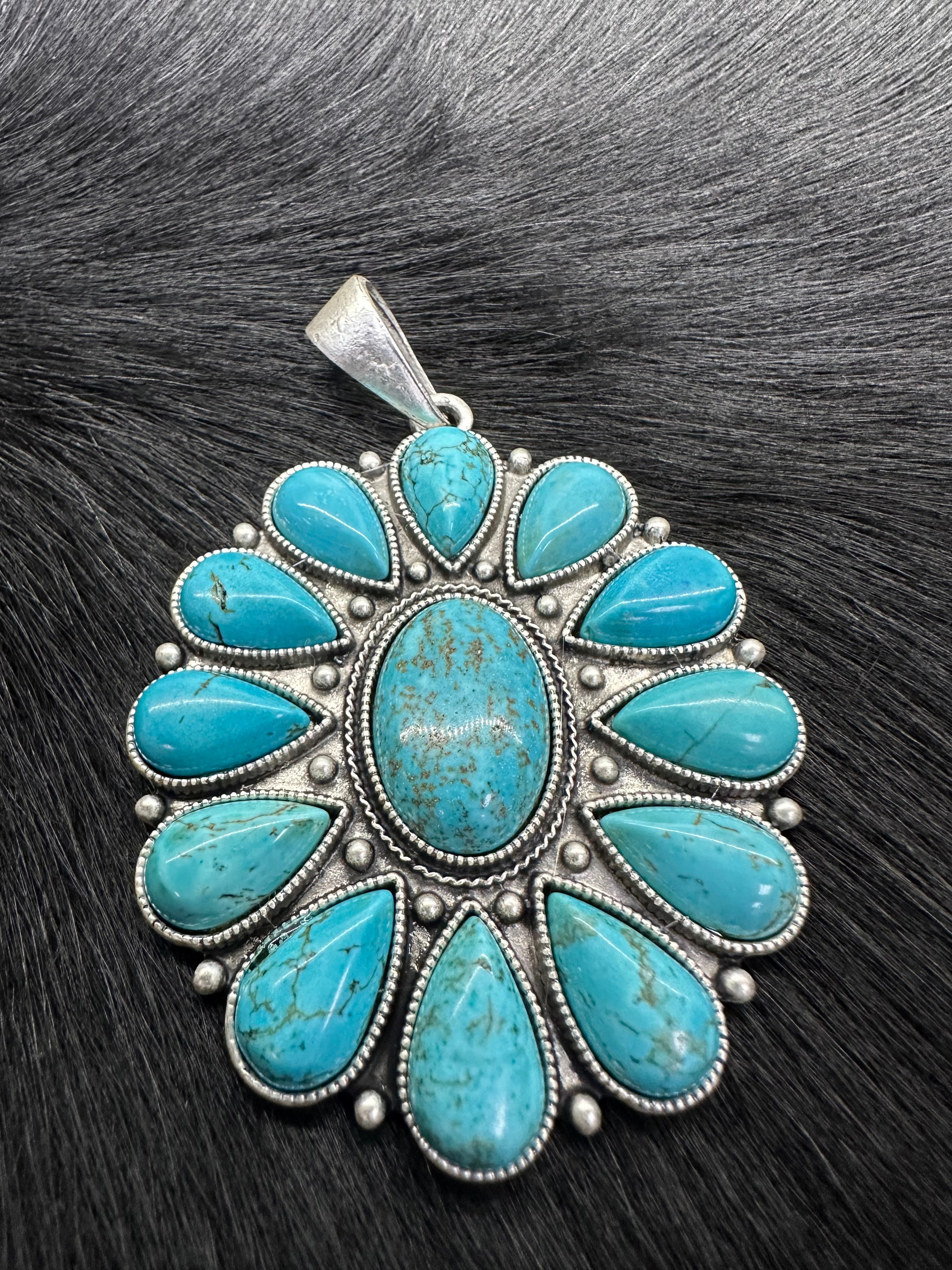 Turquoise Large NAT Cluster Pendant