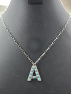 Turquoise Cluster Letter Necklace