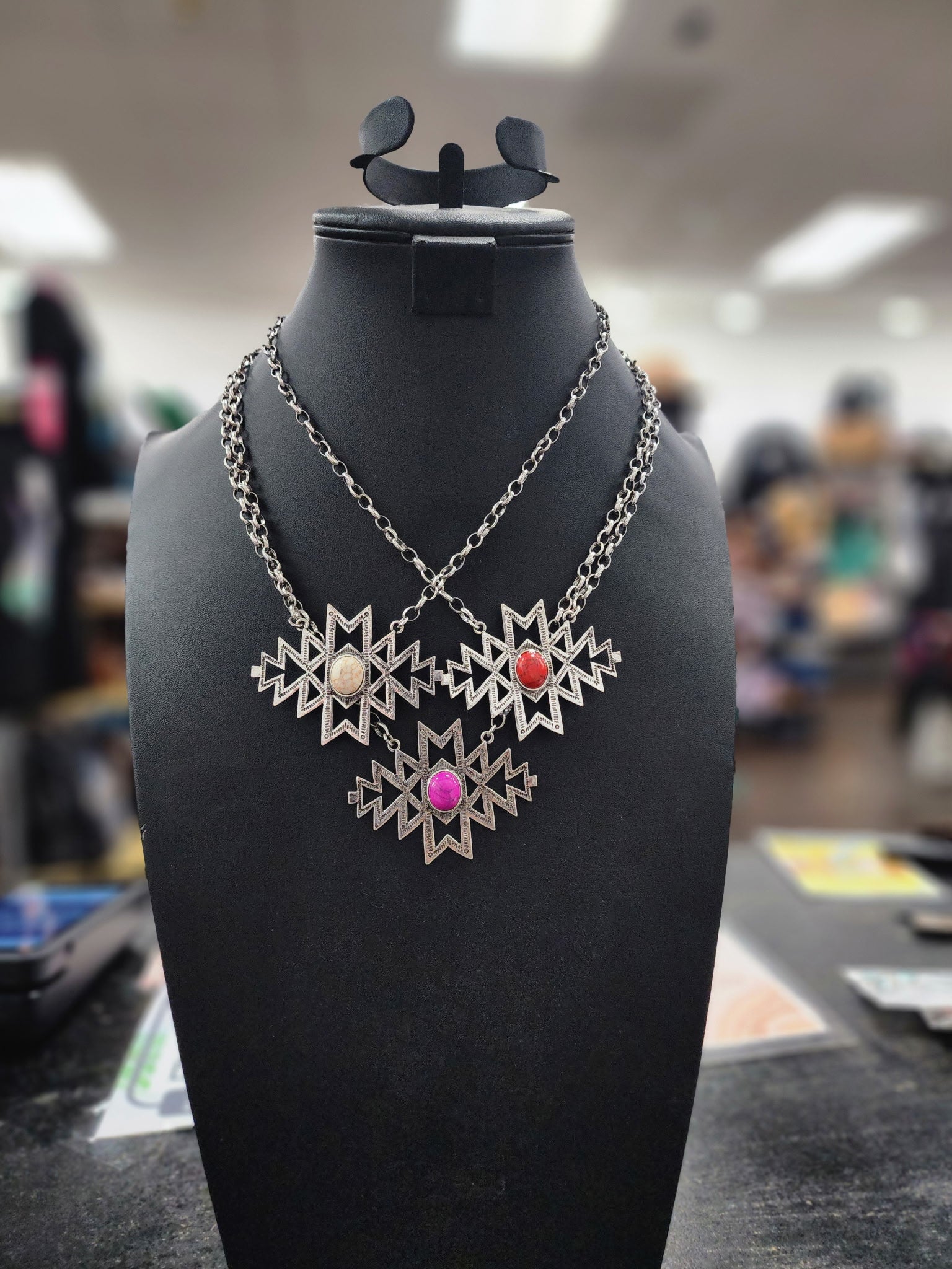 Aztec Step Pendant Necklace