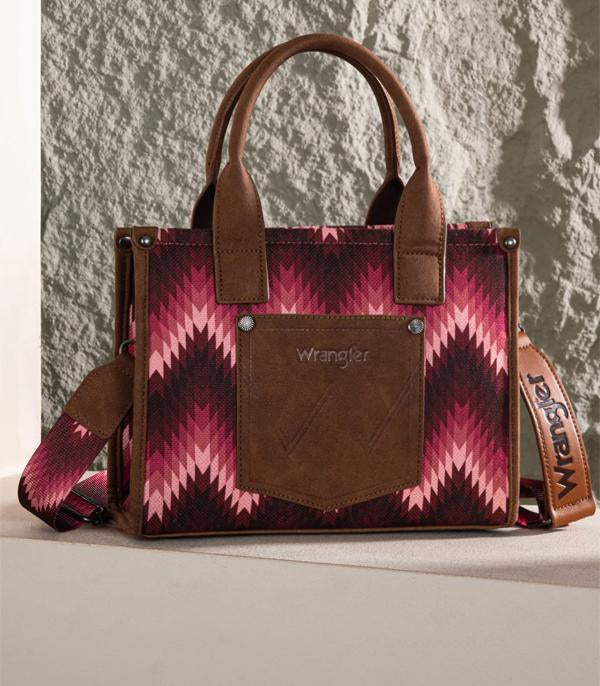 Wrangler Dark Pink Southwestern Mini Tote Crossbody
