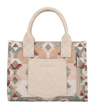 Load image into Gallery viewer, Wrangler Beige Southwestern Mini Tote Crossbody
