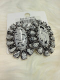 White Natural Cluster Post Earrings