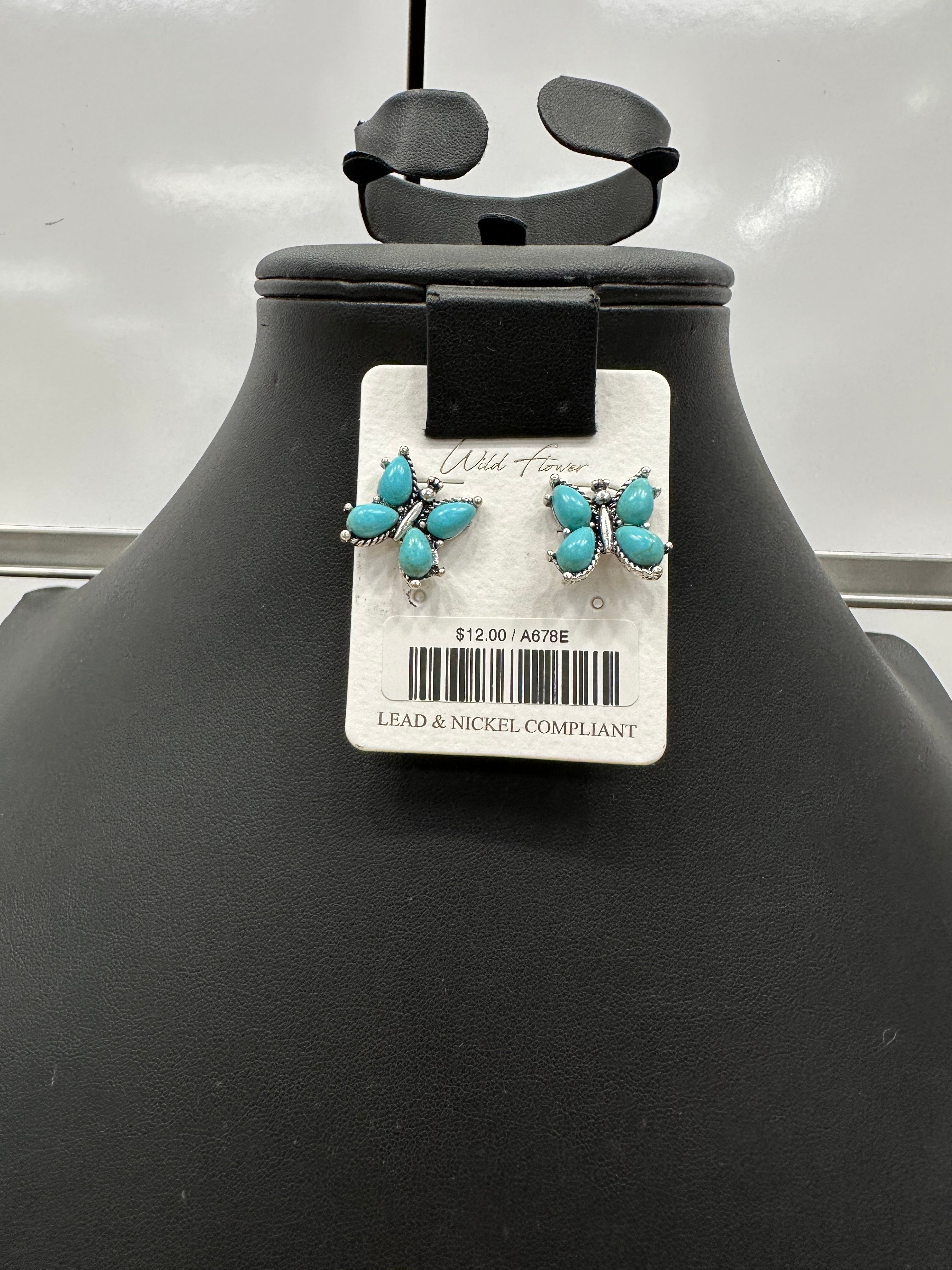 Turquoise Butterfly Post Earrings