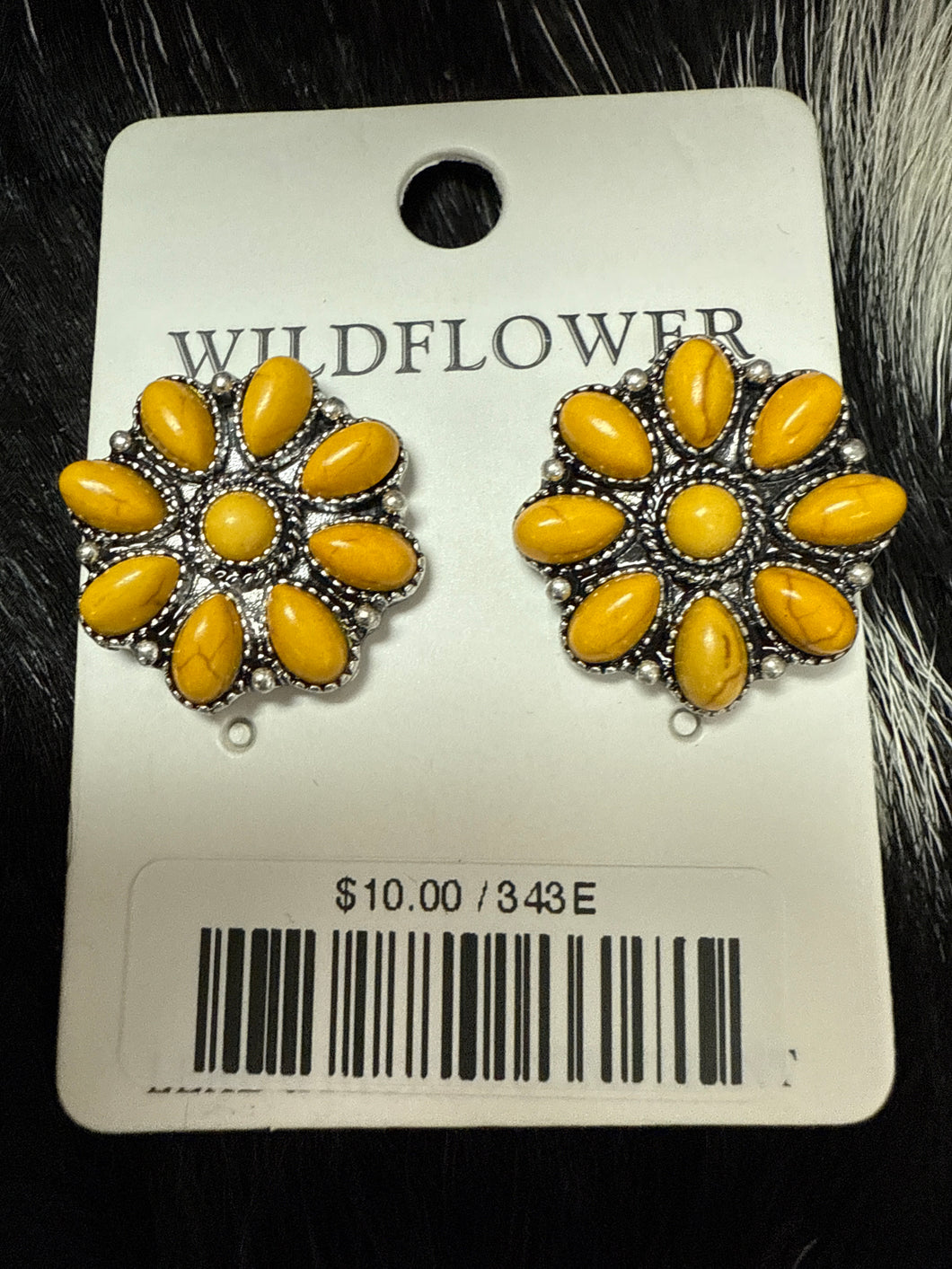 Yellow Floral Post Earrings