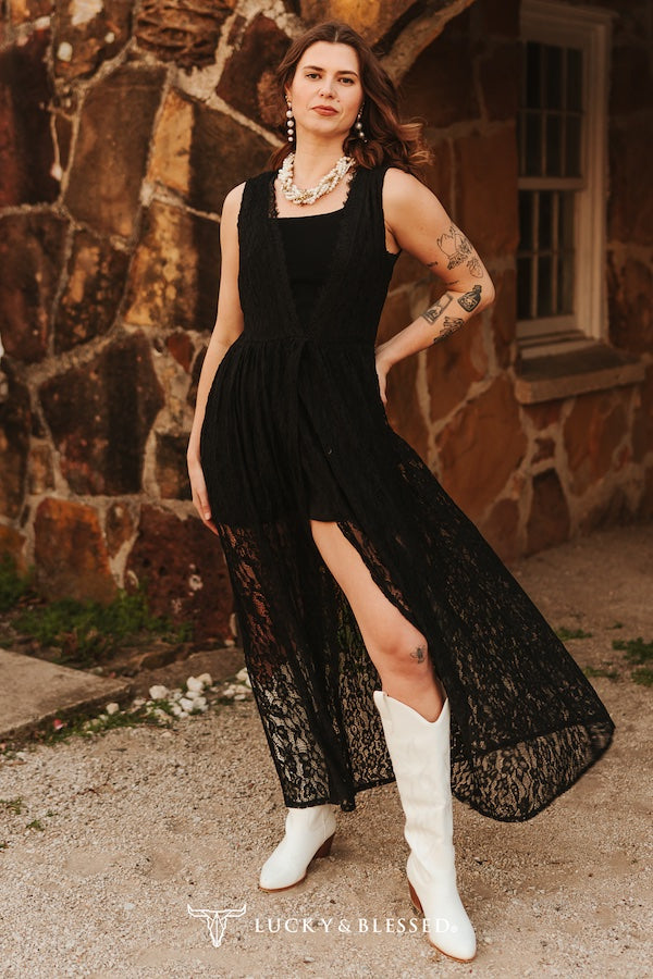 Black Floral Lace Dress