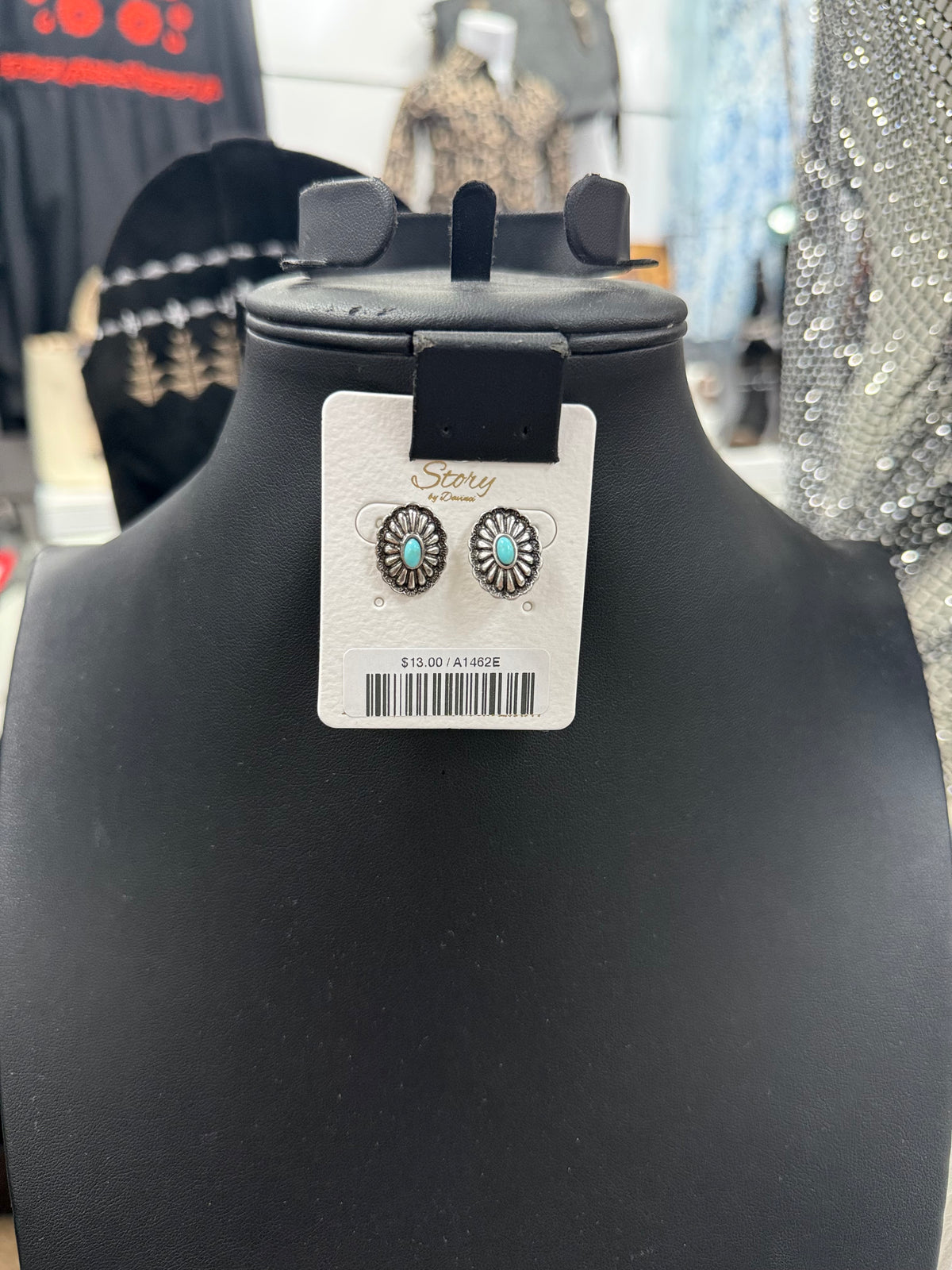 Turquoise Concho Mini Post Earrings
