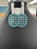 Turquoise Cluster Fishhook Earrings