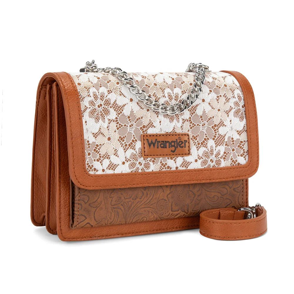 Wrangler Brown Lace Crossbody Purse