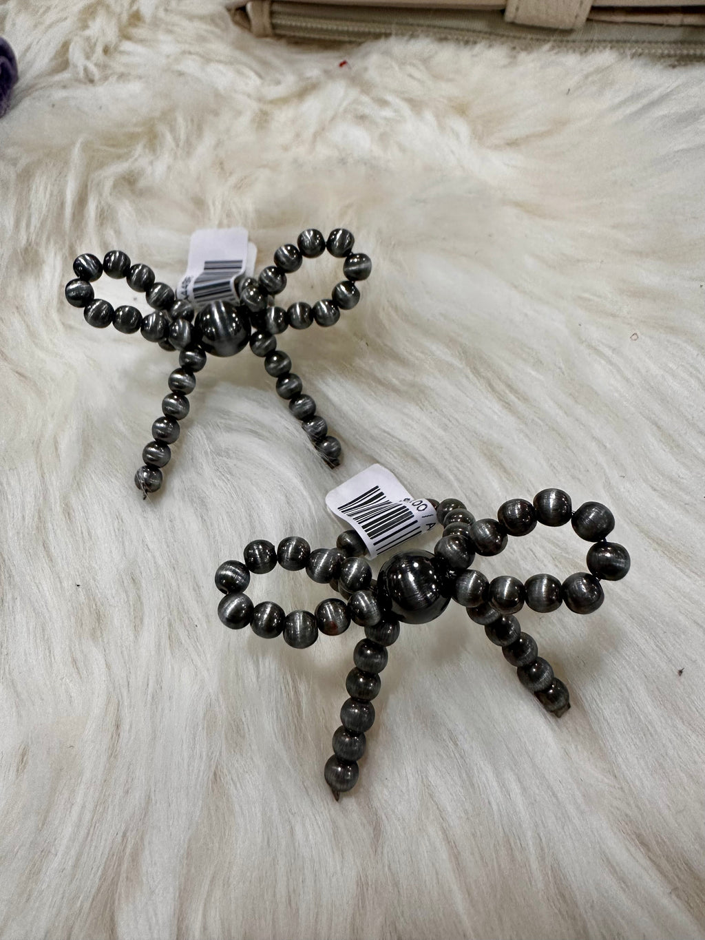 Silver Pearl Ribbon Stretch Ring