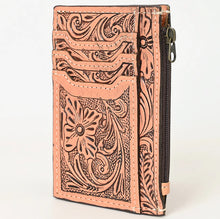 Load image into Gallery viewer, Brown Tooled Leather Card Wallet
