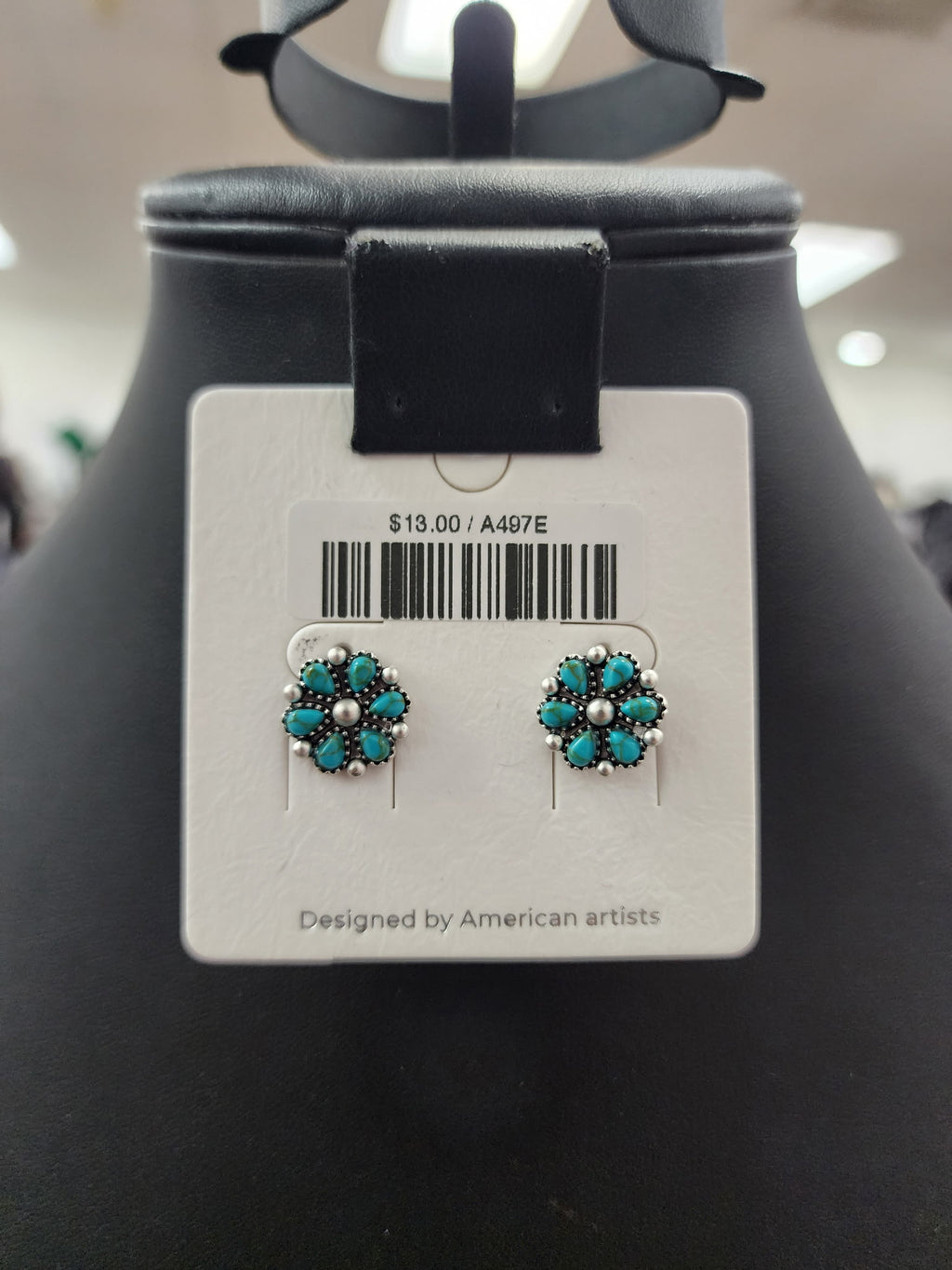 Turquoise Floral Cluster Post Earrings