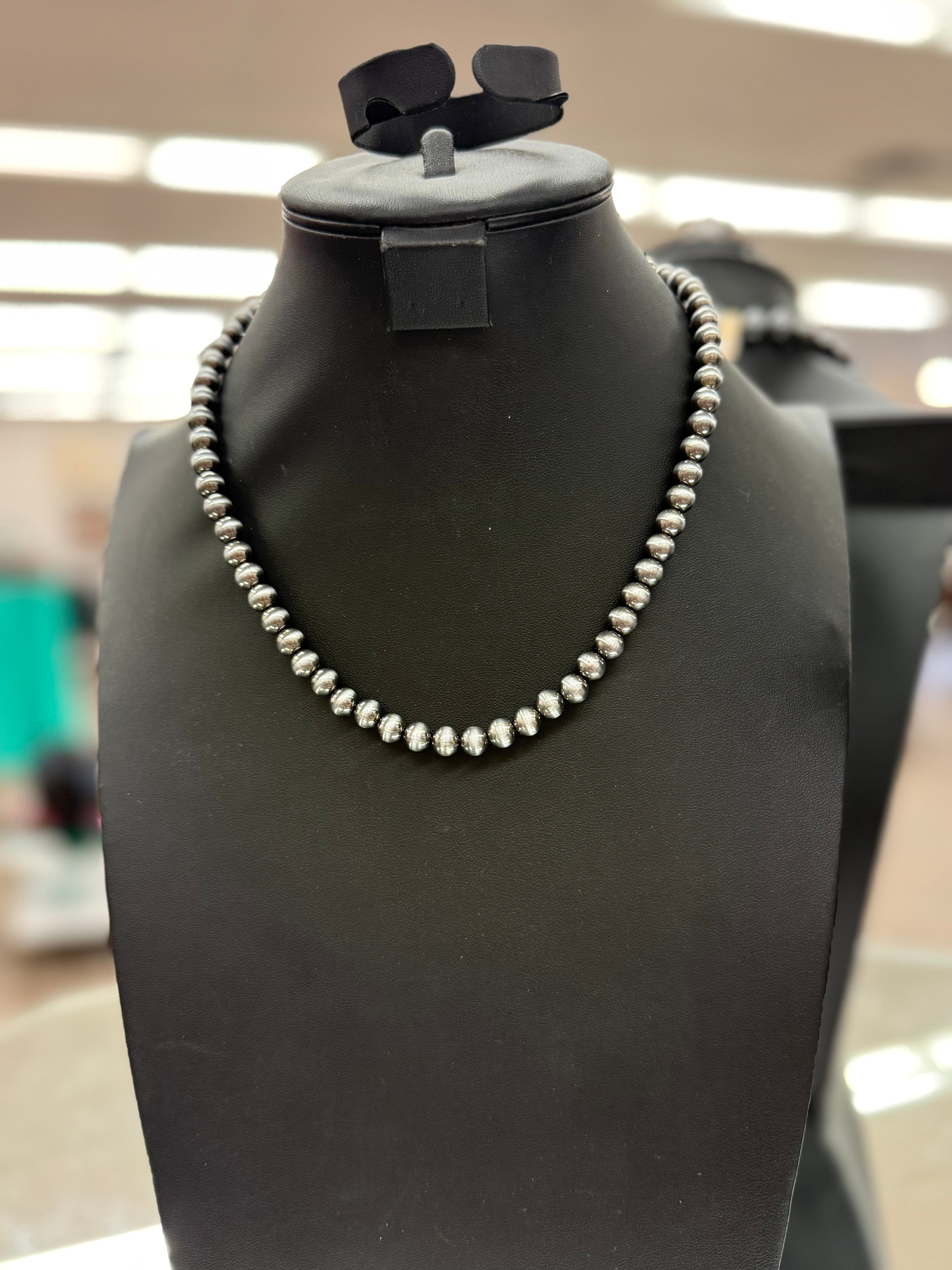 Single Layer Pearl Necklace and Earrings Set