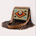 Jill Tooled Concho Fringe Crossbody Purse