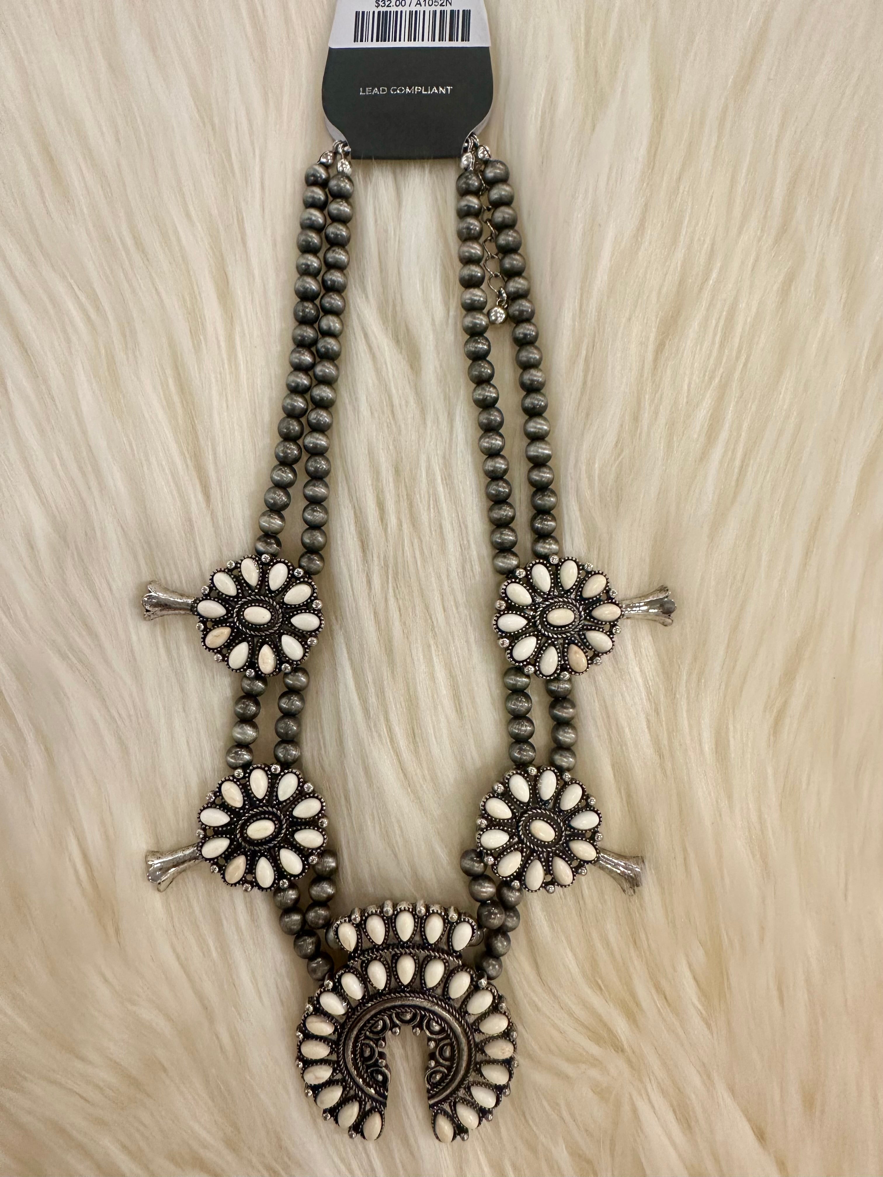 White Cluster Mini Squash Necklace