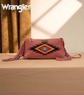 Wrangler Pink Aztec Fringe Crossbody