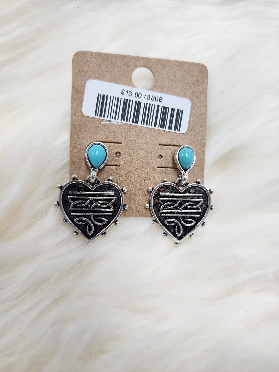 Turquoise Boot Stitch Post Earrings