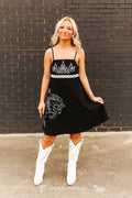 Lucky Black Boot Stitch Dress