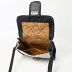 Tooled Leather Salt & Pepper Handbag