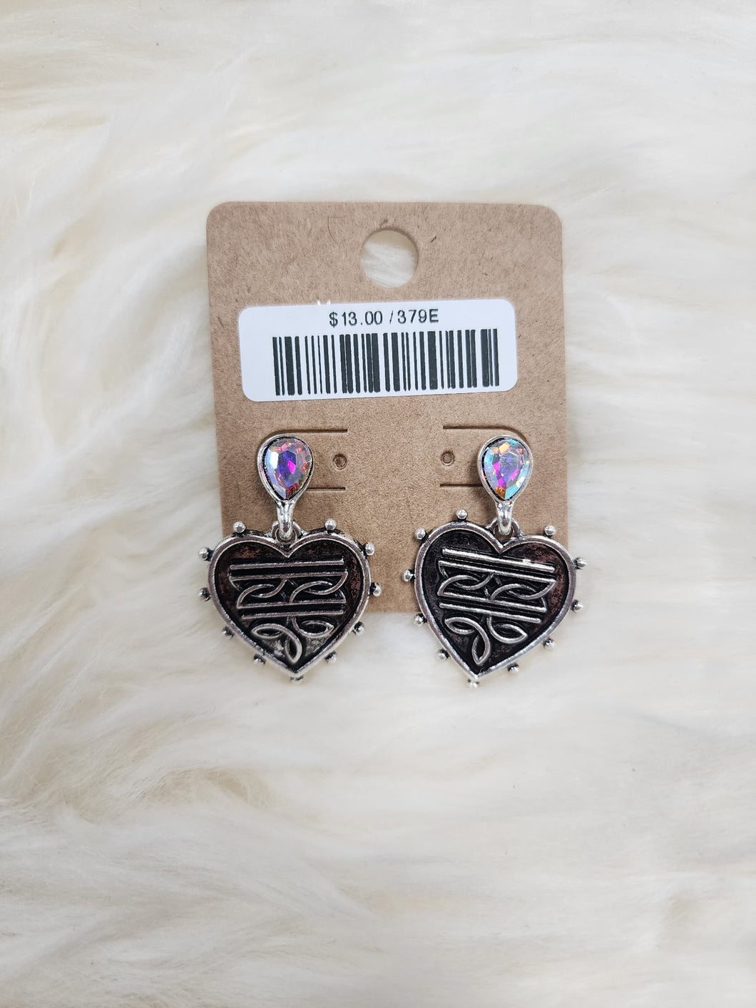 Crystal Boot Stitch Post Earrings