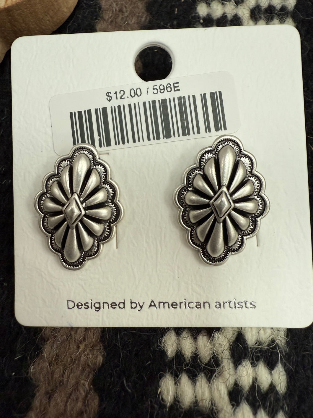 Diamond Concho Post Earrings