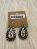Silver Stamped Fishhook Earrings