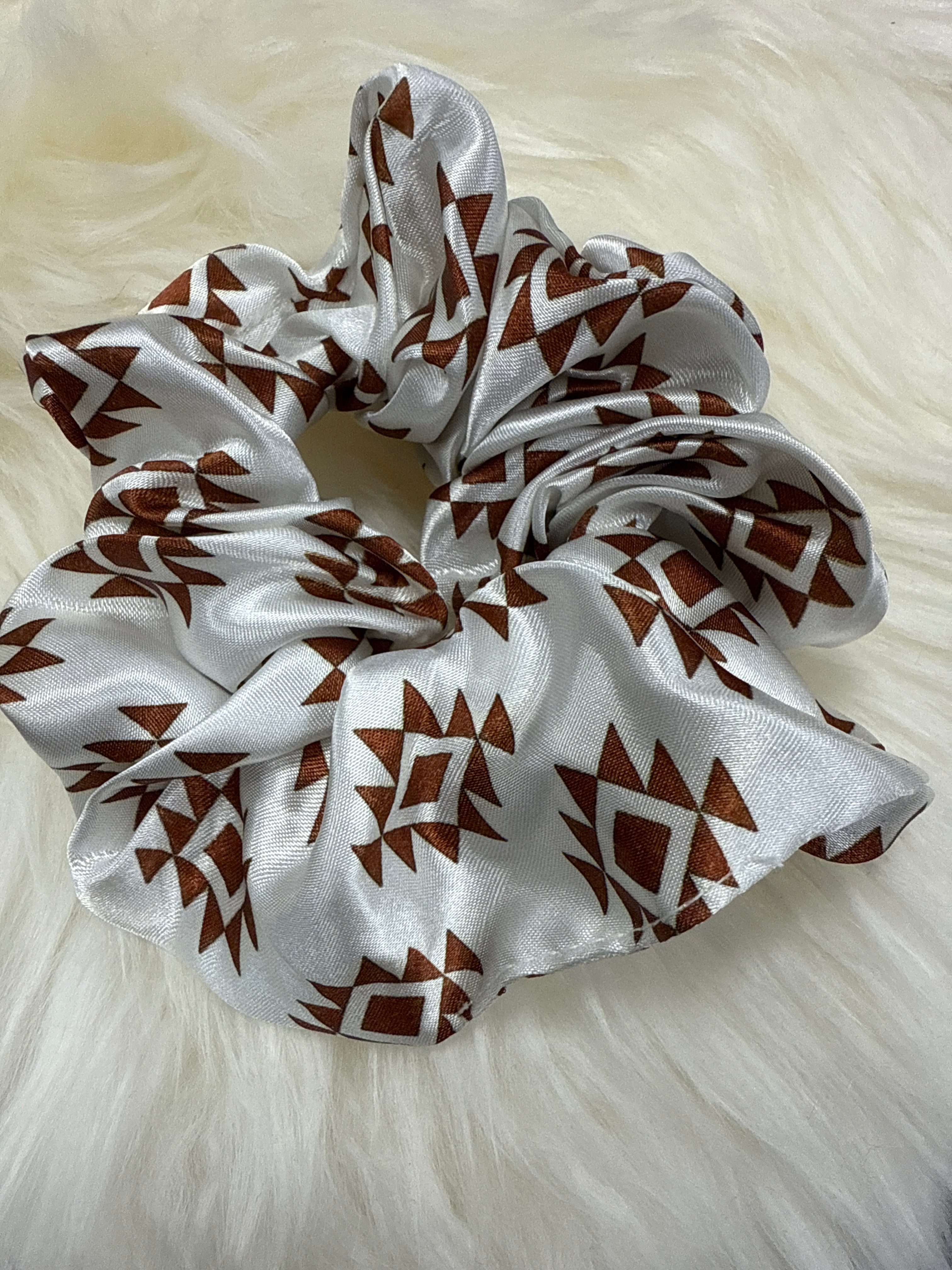 White Southwestern Scrunchie