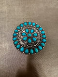 Turquoise Floral Brooch Pin