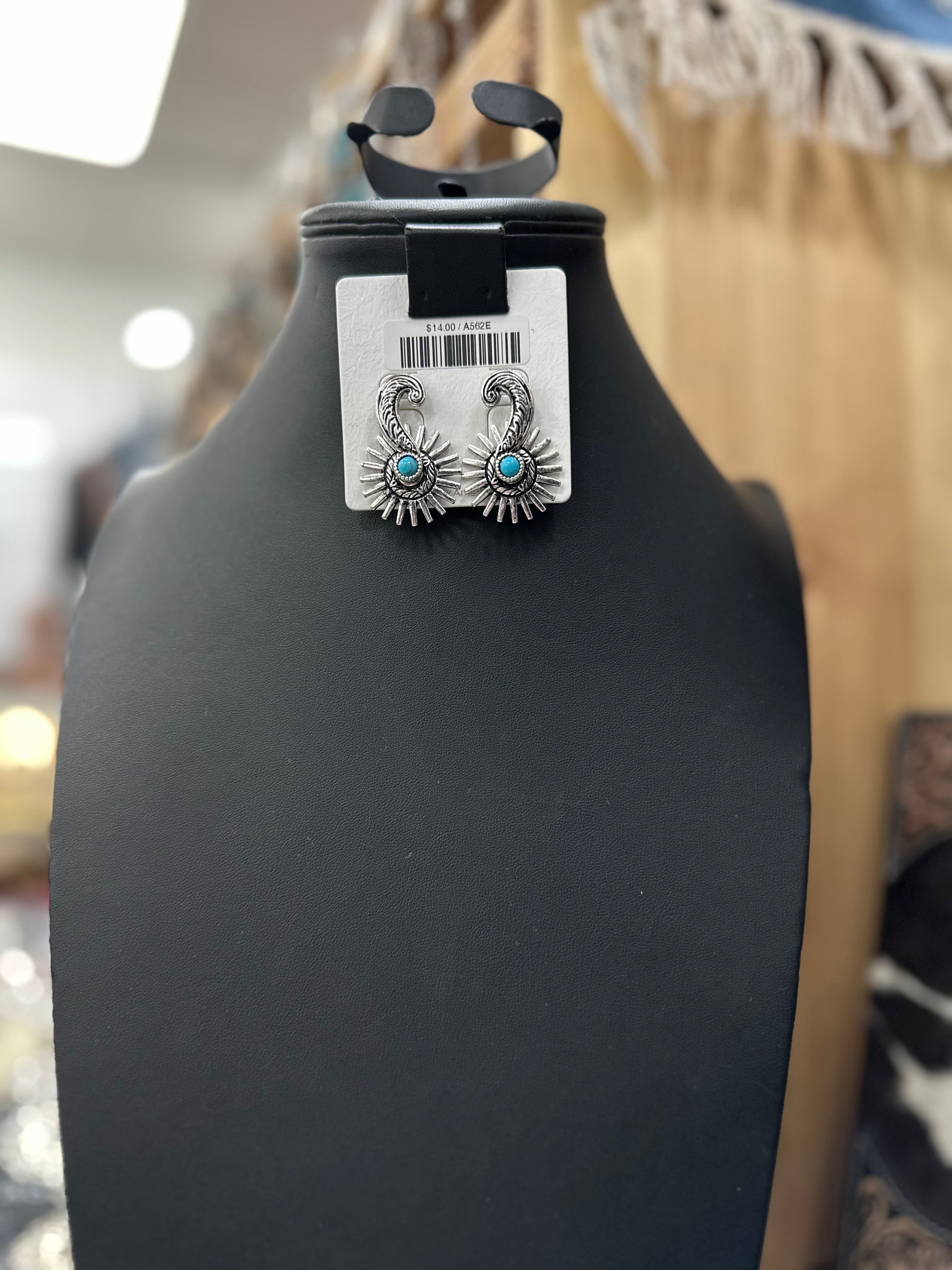 Turquoise Spur Post Earrings