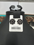 Black Floral Post Earrings