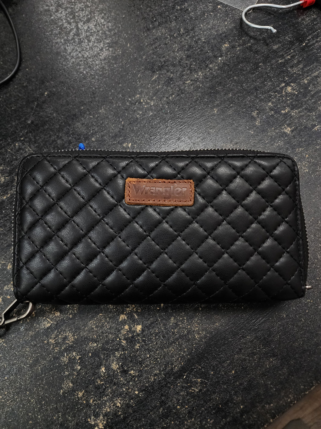 Wrangler Black Quilt Wallet