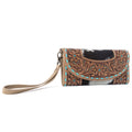 Stone Flower Turquoise Tooled Wallet