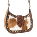 Santa Fe Brown Cowhide Tooled Crossbody