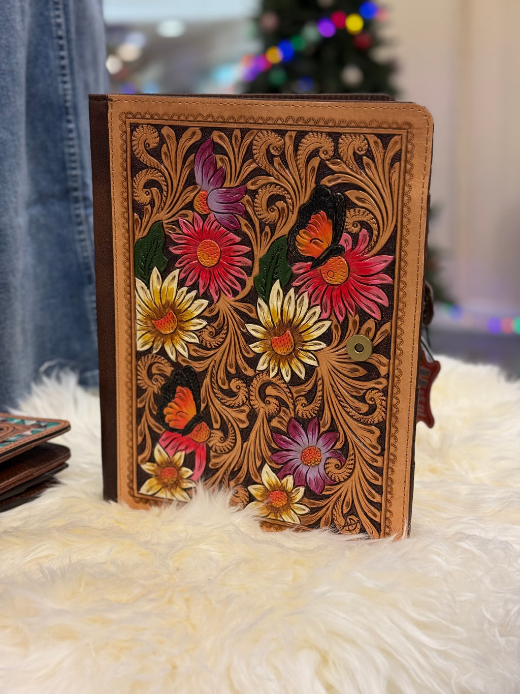 Hand Tooled Floral Butterfly Portfolio