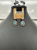 Turquoise Stamped Concho Fishhook Earrings