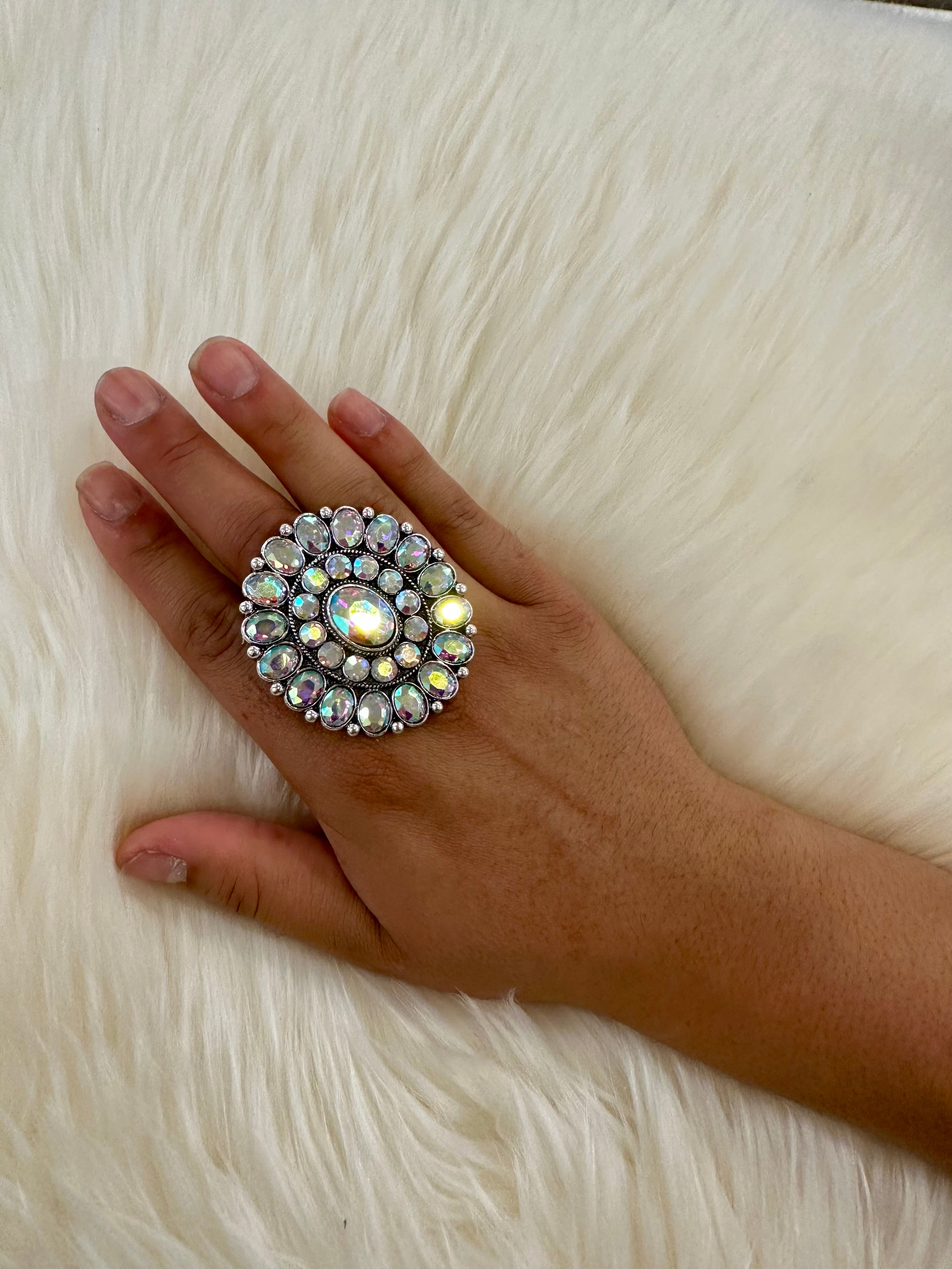 Crystal Cluster Stretch Ring