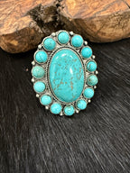 Turquoise Natural Cuff Ring