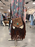 Sunflower Tooled Fringe Crossbody