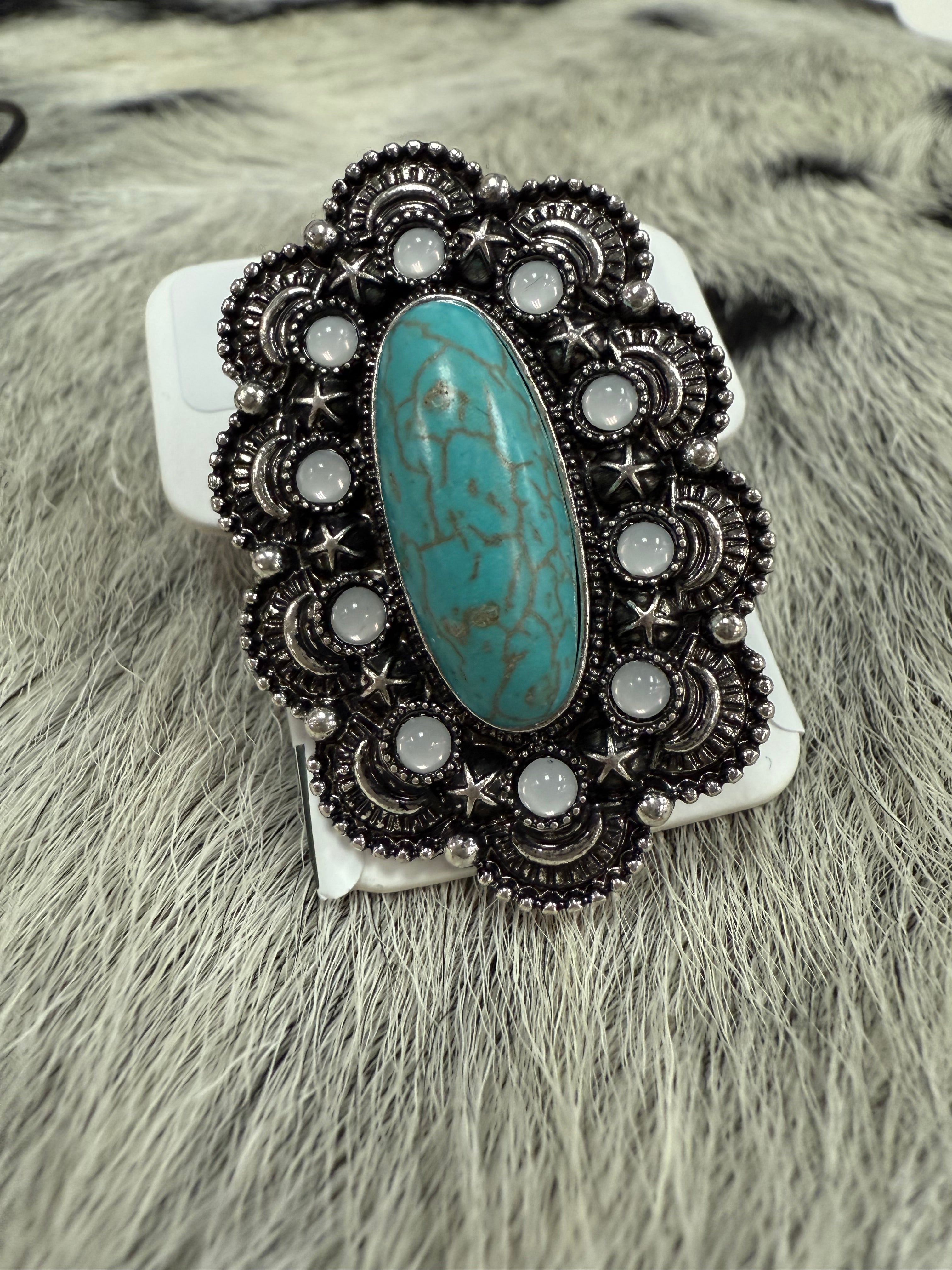 Turquoise Opal Cuff Ring