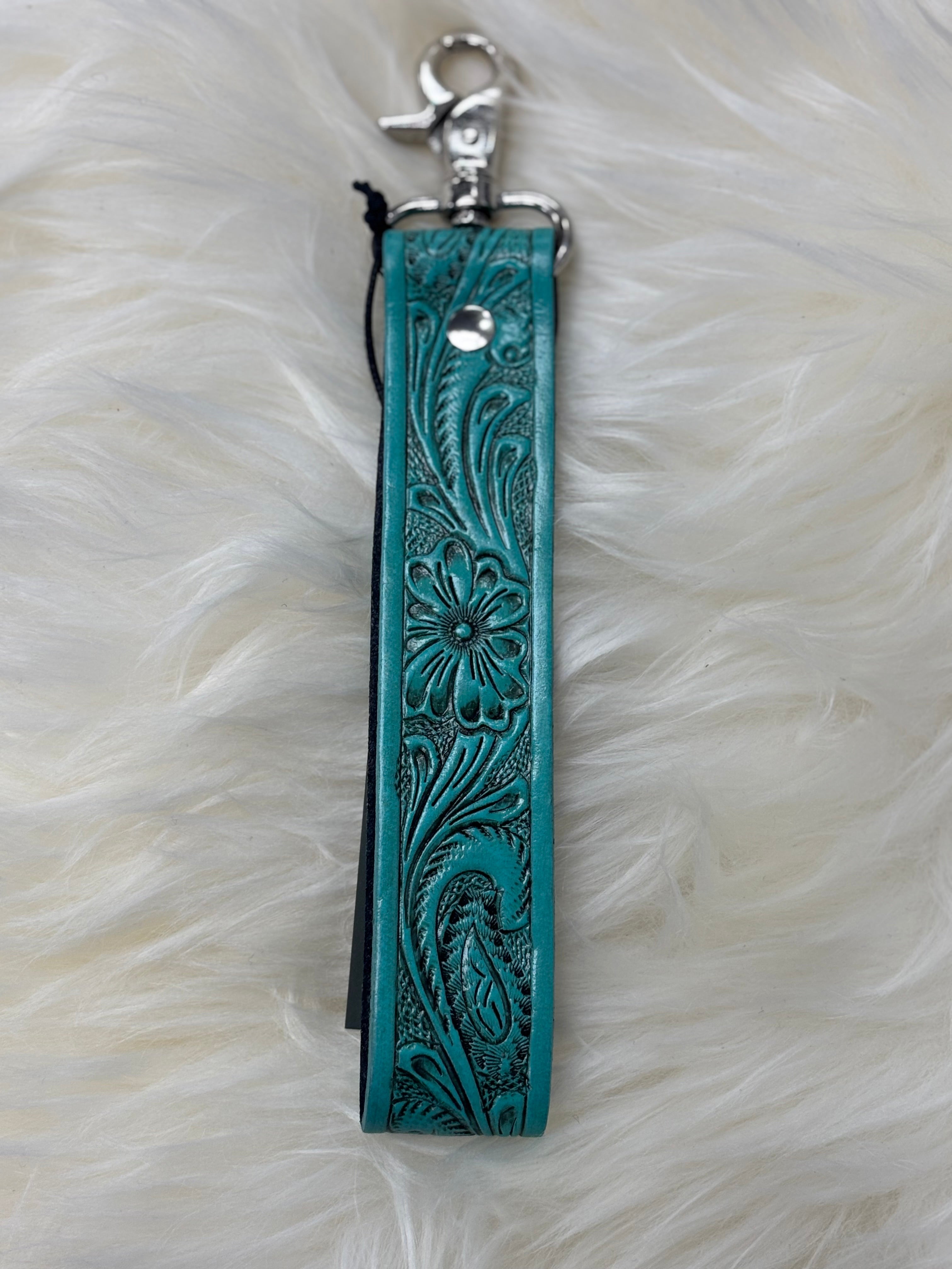 Blooming Meadow Tooled Wristlet Strap