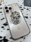Gold Crystal Flower Magnetic Phone Grip