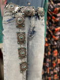 Turquoise Floral Blossom Concho Belt