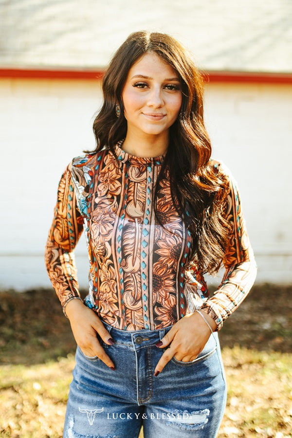 Leather Galore Mesh Top