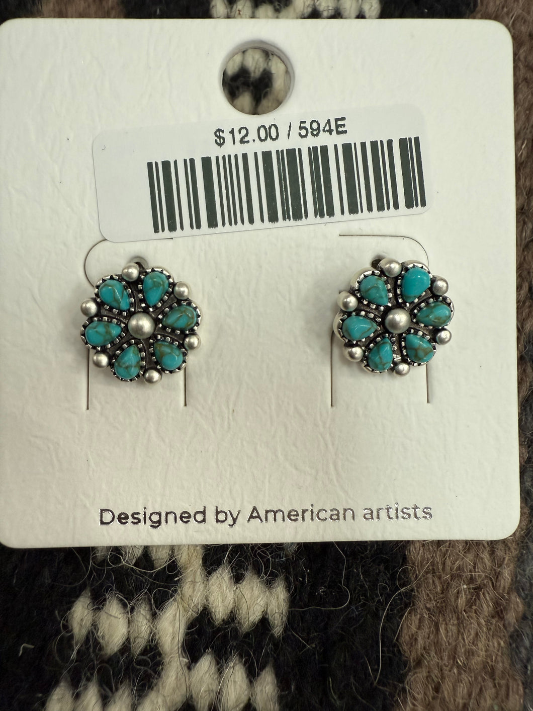Turquoise Floral Cluster Post Earrings