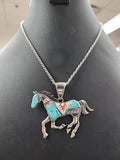 Asdzaa Style Horse Pendant Necklace