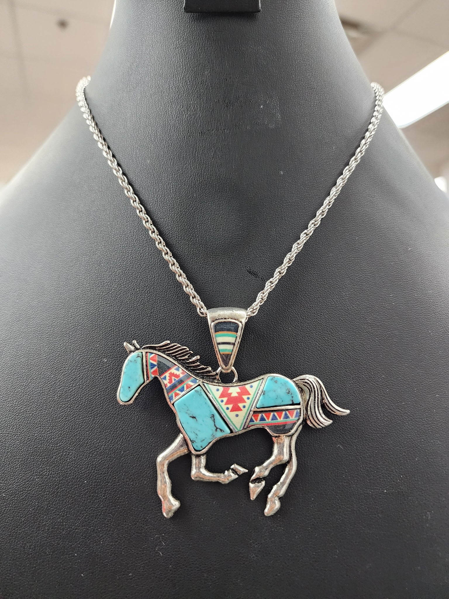 Asdzaa Style Horse Pendant Necklace