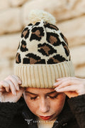Leopard Pom Beanie