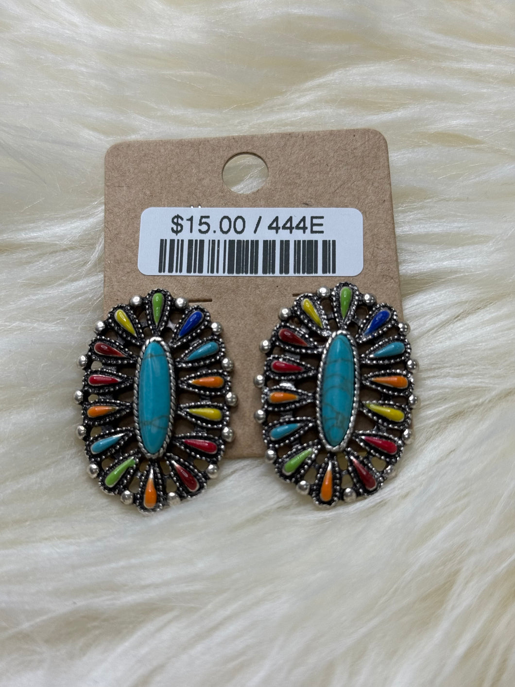 Multi Needlepoint Cluster Post Earrings